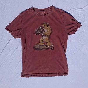 Lucky Brand heathered red tee shirt with bear